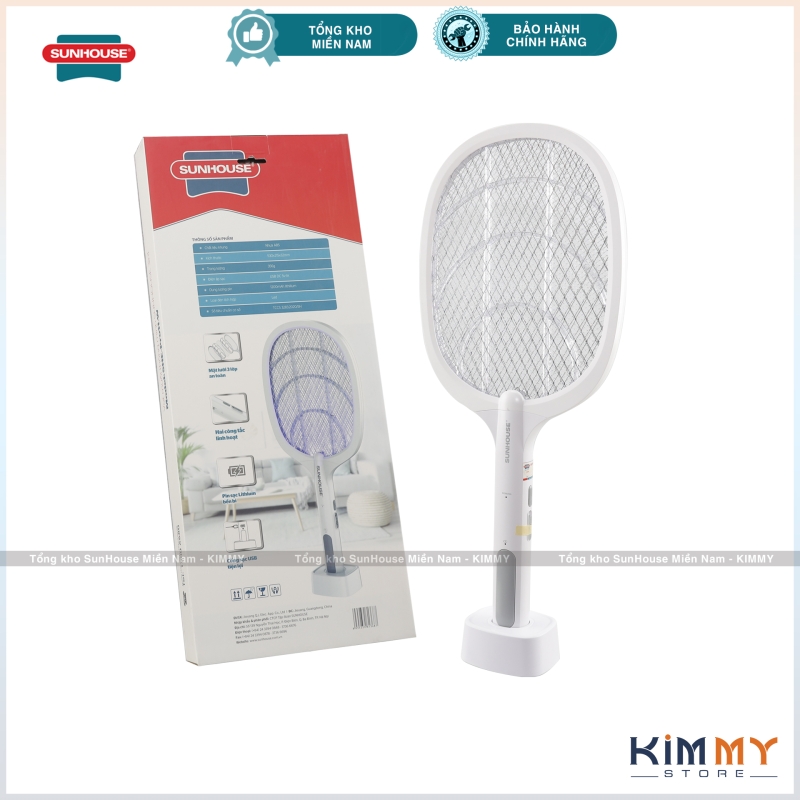 Vợt muỗi điện thông minh 3 in 1 Sunhouse -  Diệt muỗi hiệu quả, an toàn